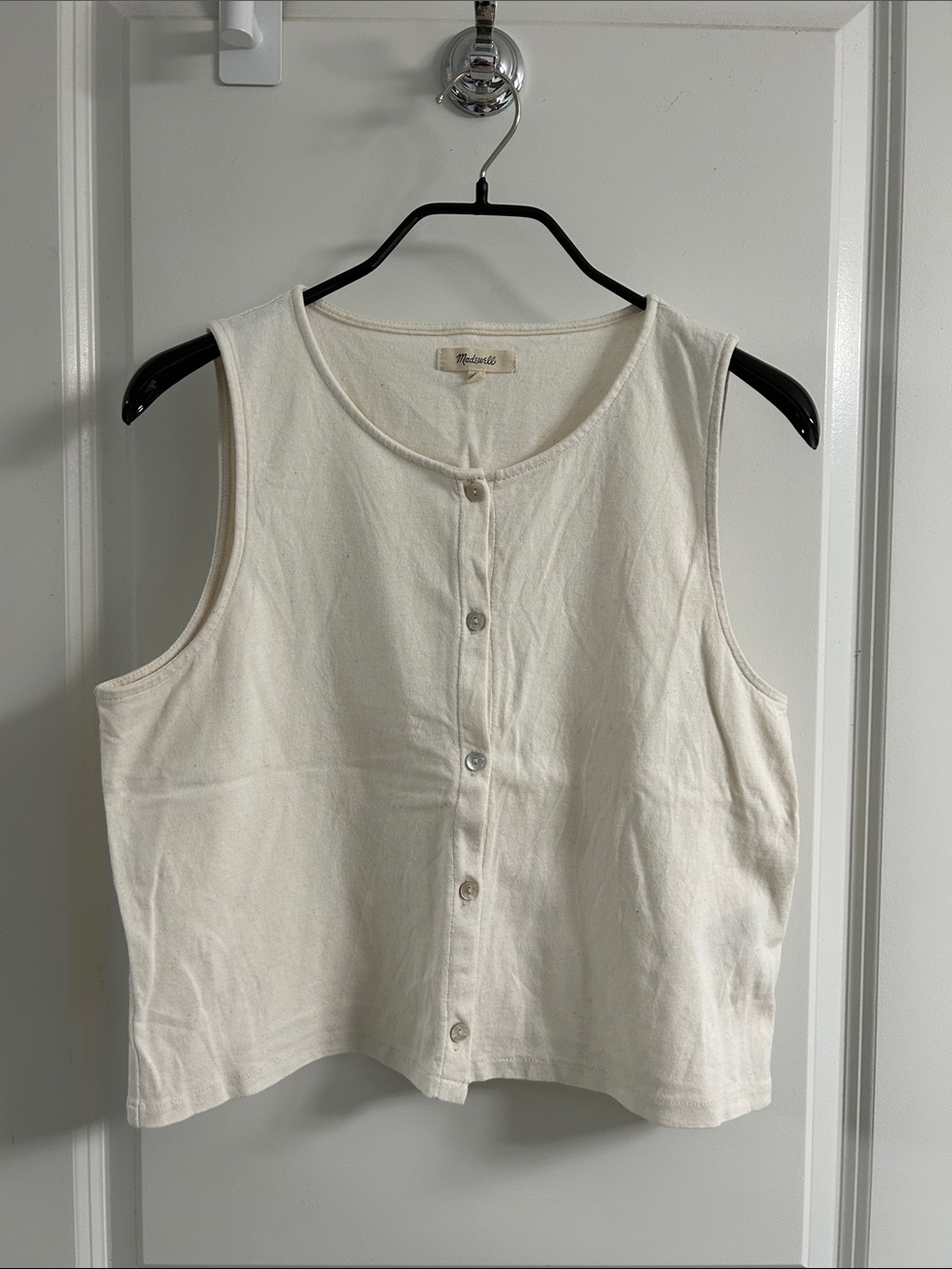 madewell - button-front crewneck crop tank - Picture 1 of 8